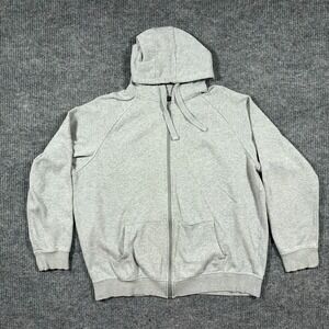 Fila Mens Full Zip Hoodie Jacket Size Large Gray Fleece Athletic Casual
